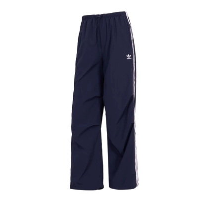 adidas阿迪达斯三叶草女子运动休闲长裤三条纹降落伞裤宽松KF9614