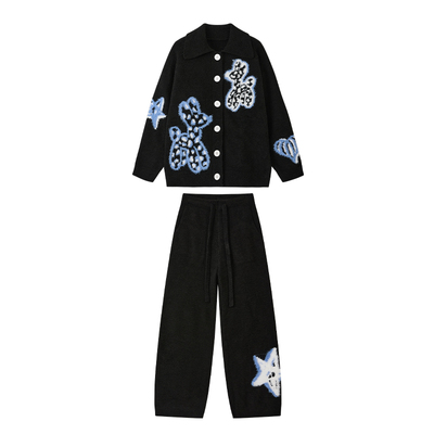 家居服秋季男半边绒可外穿睡衣