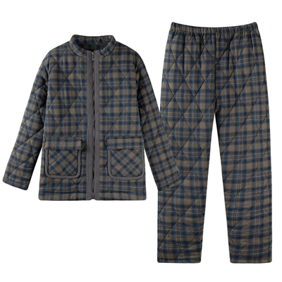 【三层加厚】睡衣男士梭织夹棉