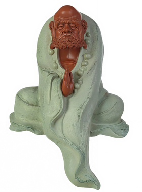 中式禅意铁矿石达摩摆件装饰品