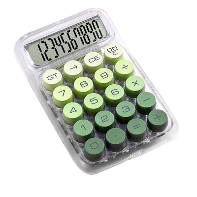 计算器学生用ins风高颜值透明小型便携式机械按键渐变大学生可爱10位多功能财务办公室文具会计办公用品专用