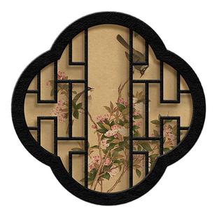 中古风玄关装饰画高级感客厅走廊过道挂画新中式茶室书房餐厅壁画