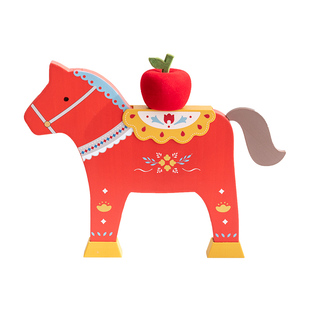 阿楹 喜庆轻奢高级工位摆件客厅斗柜马新年吉祥物平安财复古苹果