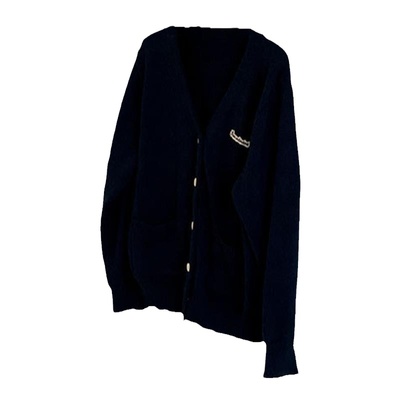 HGE睡格好觉单排扣V领针织开衫