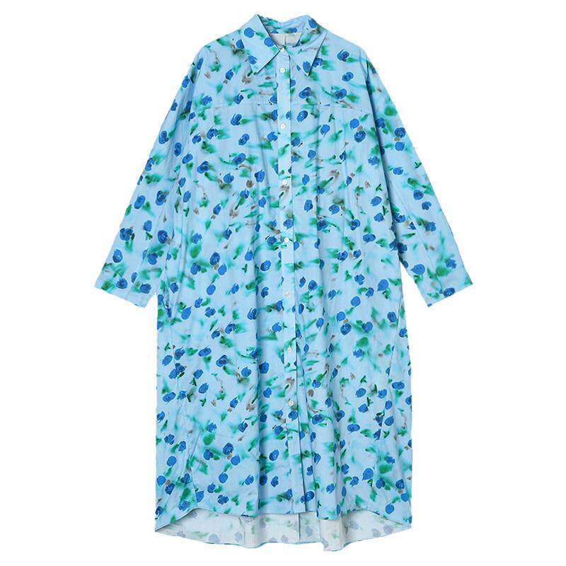 淑女范印花中长裙连衣裙