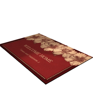 入户门高级感地毯红色家用门垫轻奢进门新款防水脚垫防滑入户门垫