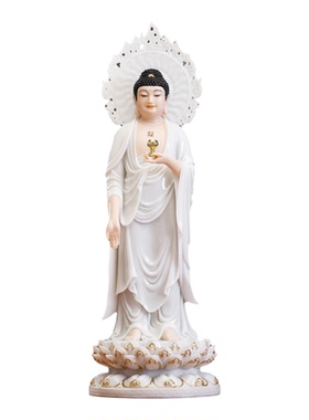 台湾西方三圣佛像汉白玉阿弥陀佛