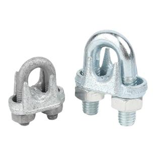 国标镀锌钢丝绳卡头卡扣夹头锁扣304不锈钢U形夹轧固定接头线卡子