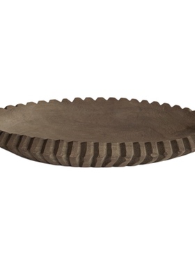 栗石侘寂风复古实木果盘摆件