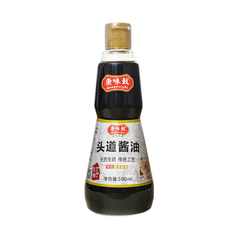 康味致头道酱油500ML增城正果传统酿造酱油生抽豉油蒸鱼凉拌家用