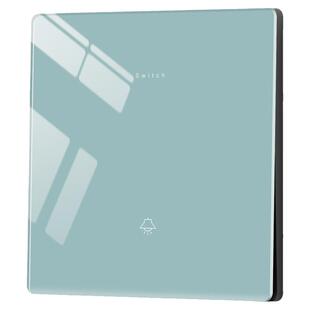 国际电工冰蓝超薄开关插座暗装家用玻璃镜面一1开5五孔带多孔面板