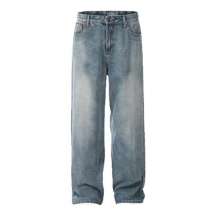 INKNOTS美式复古vintag牛仔裤男女宽松baggy阔腿cleanfit裤子潮牌