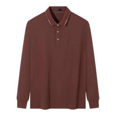 【不变形领】柒牌长袖POLO衫2025秋季商务休闲挺括有型翻领T恤男