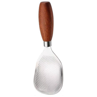 可立式饭勺不粘米饭304不锈钢米饭铲子胡桃木质手柄精致盛饭勺