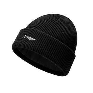 李宁针织帽子女款冬帽2025新款冬季毛线帽子防寒护耳保暖加绒冷帽