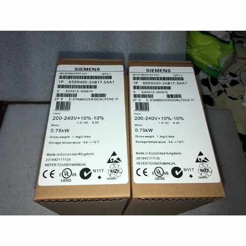议价西门子6SE6420-2AB17-5AA1变频器420 MICROMASTER 0.75KW带滤