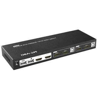 迈拓维矩 HDMI KVM切换器2进2出 高清4K60Hz 双屏复制扩展显示 多电脑共享器 MT-HK221
