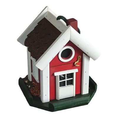 外贸欧式木质房屋造型喂鸟器鸟屋