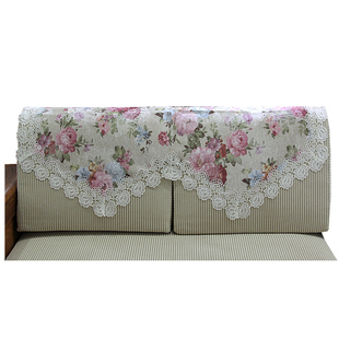 棉麻沙发巾防滑欧式简约现代沙发靠背巾扶手巾盖巾蕾丝布艺后背巾