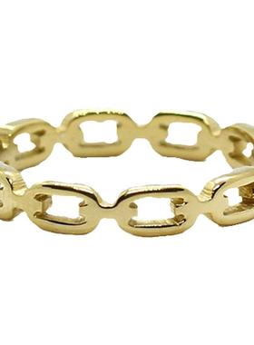 锁链镂空几何方形套戒女