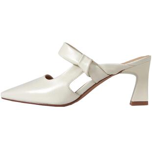 博主同款百田森超火绝美半拖鞋女法式尖头半拖鞋夏外穿高跟鞋女