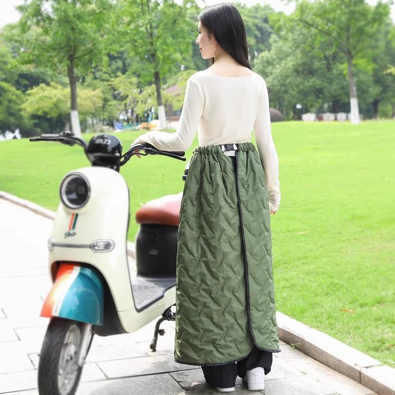 秋冬加厚加绒半身裙子防风围裙电动车挡风被摩托骑车保暖护膝护腿