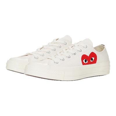 川久保玲情侣款爱心图案帆布鞋