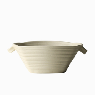 九土日式汤碗粗陶瓷碗盘子好看面碗家用专用复古八角异形餐具套装