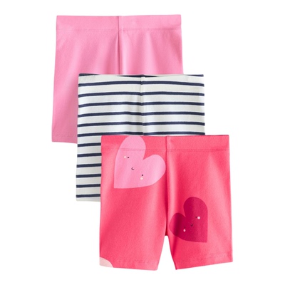 代购 NEXT女童运动短裤 26夏季儿童红色心形紧身打底骑行裤 3件装