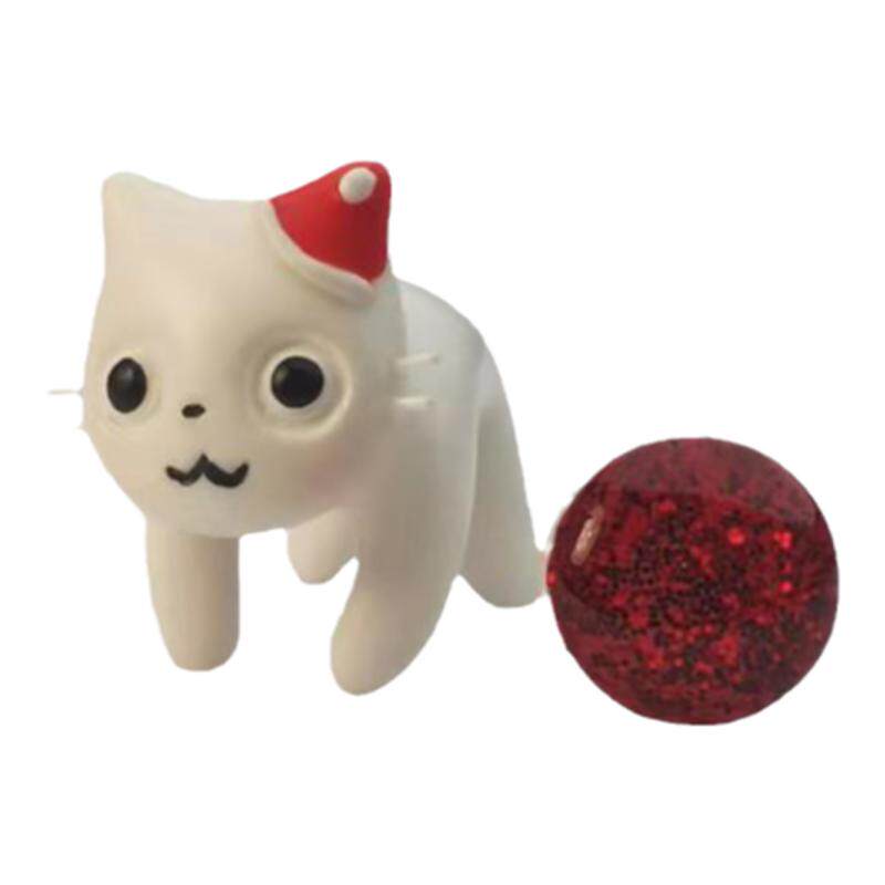 原创设计小猫圣诞红可爱动物耳钉