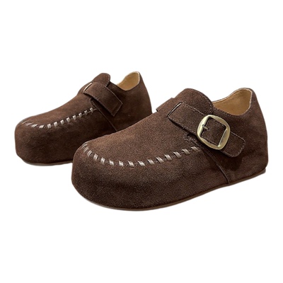 欧货磨砂牛皮魔术贴勃肯鞋女鞋