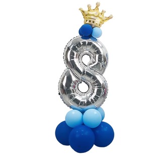 男孩子生日数字气球布置铝膜立柱宝宝生日派对周岁饰男孩装扮气球