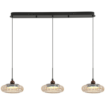 帕莎 餐厅吊灯 意式极简餐厅吊灯干邑色玻璃球形创意个性LED灯具