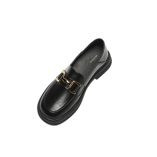 【王小毒】暗格里的秘密●英伦金属扣小皮鞋女新款百搭乐福鞋女鞋