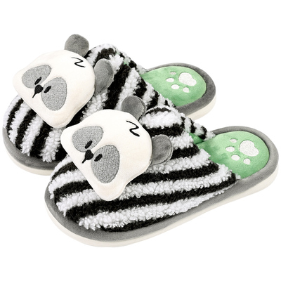 熊猫儿童棉拖鞋男童秋冬室内保暖