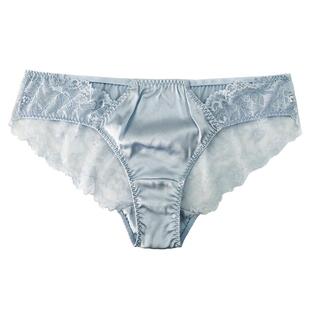 韵扉桑蚕丝真丝女士内裤低腰镂空花边女式性感蕾丝高端丝绸三角裤