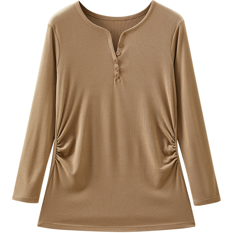 十月结晶孕妇V领保暖打底衫秋衣显瘦百搭