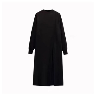 自制暗黑日系山本风个性毛衣女不规则开叉设计感中长款针织衫外套