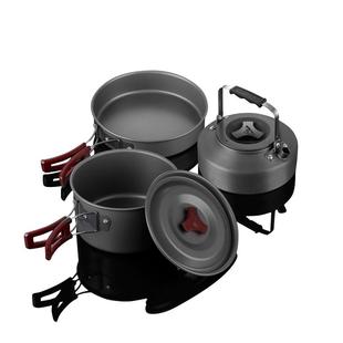 火枫户外2-3人套锅野营套锅餐具炊具水壶便携锅具野外用品204套装