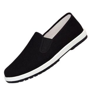 布鞋老北京休闲布鞋男防滑耐磨加厚橡胶底圆头厚底外出散步百搭