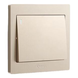 公牛奶油风灯开关面板按钮三开单控1开双控家用5孔插座客厅控制器