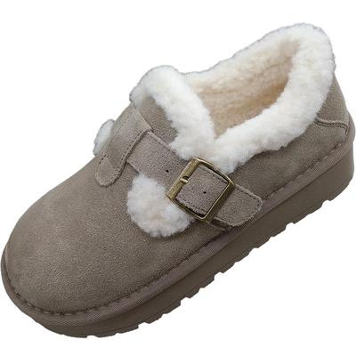 夏发真皮冬季加厚棉鞋勃肯雪地靴