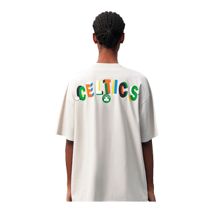 NBA官方正品欢乐的运动系列 凯尔特人队春季浅灰色超宽松短袖T恤