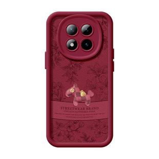 适用红米note15pro手机壳女款note14保护套小米小羊皮note11pro硅胶防摔13por+全包redmi新年12turbo红色马年