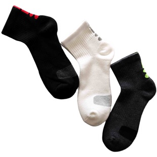 5双男士运动袜子男中筒纯棉加厚篮球袜潮流户外运动跑步吸汗耐磨