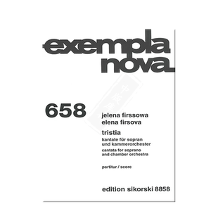 哀怨集 OP22 女高音和室内乐队 总谱 费索瓦 思考斯基原版乐谱书 Firsova Tristia Cantata for Soprano SIK8858