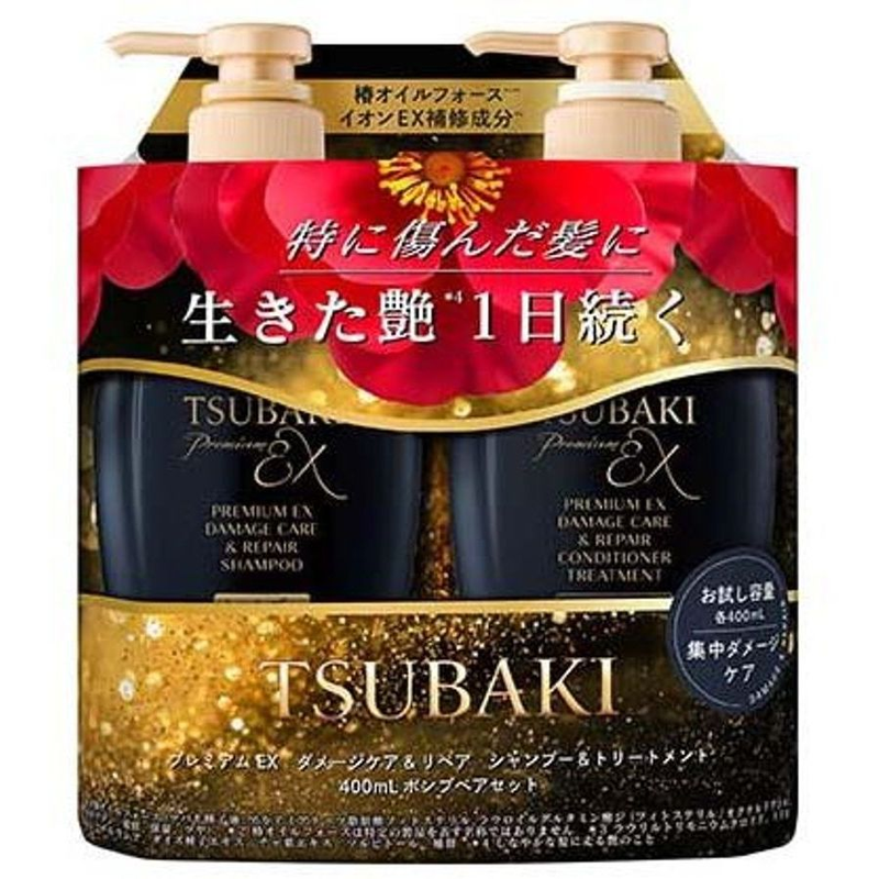 TSUBAKI山茶花极致修复洗护套装洗发精400ml+护发素400ml修护进口