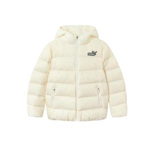 PUMA彪马轻薄羽绒服新款冬季男女保暖外套短款白色小个子连帽面包