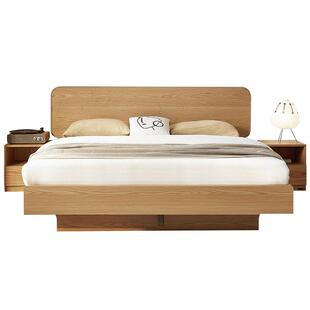 全友家居原木风1米5悬浮单人床现代简约卧室家用箱体储物收纳床