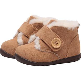 卡特兔宝宝棉鞋小童加绒鞋男童冬款童鞋冬季婴儿雪地靴女童学步鞋